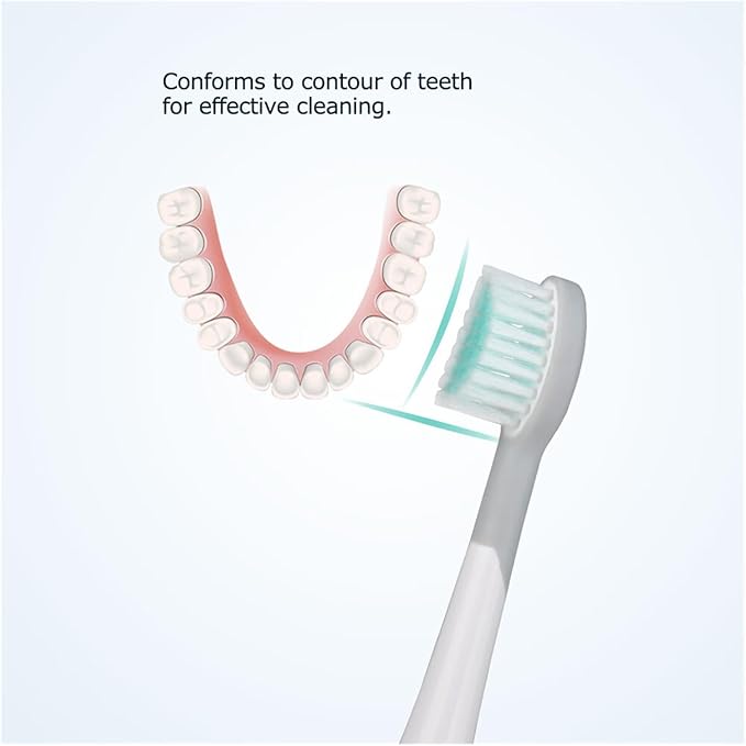 Rubberied Replacement Toothbrush HeadsCompatible for Mornwell D01/D02 Electric(White)