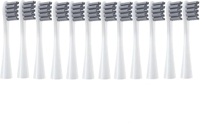 12PCS Replacement Brush Heads Compatible for Oclean X/X PRO/ Z1/ F1/ One/Air 2 /SE Sonic Electric Toothbrush Soft Bristle Nozzles(12Gray)