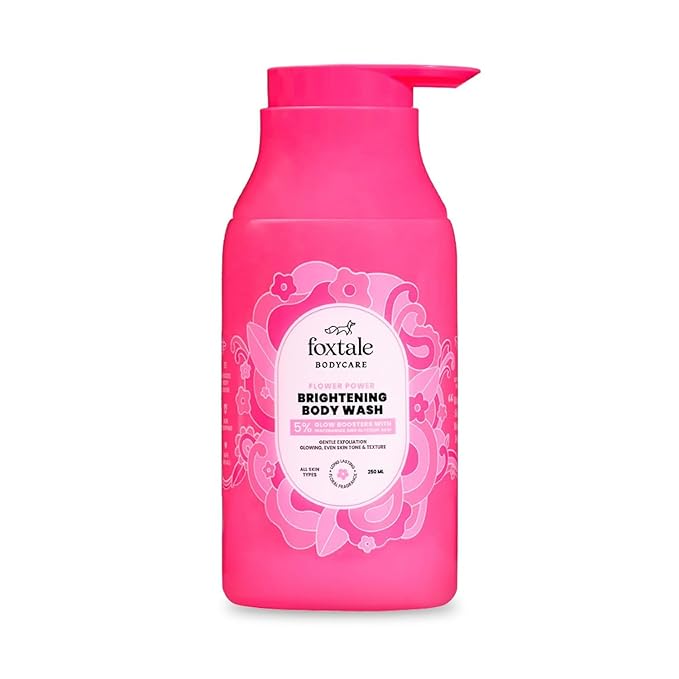 Fox.tale De-Tan Brightening Body Wash | Glycolic Acid &amp Niacinamide for Glowing Skin | 6+ hrs odour control | SLS-Free | Body Wash for Women &amp Men | All Skin Type | 250 ml