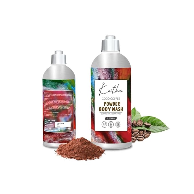 BEMT Coco Coffee Powder Body Wash with Aloe Vera – Exfoliating &amp Refreshing Shower Gel for All Skin Types 100g Unisex