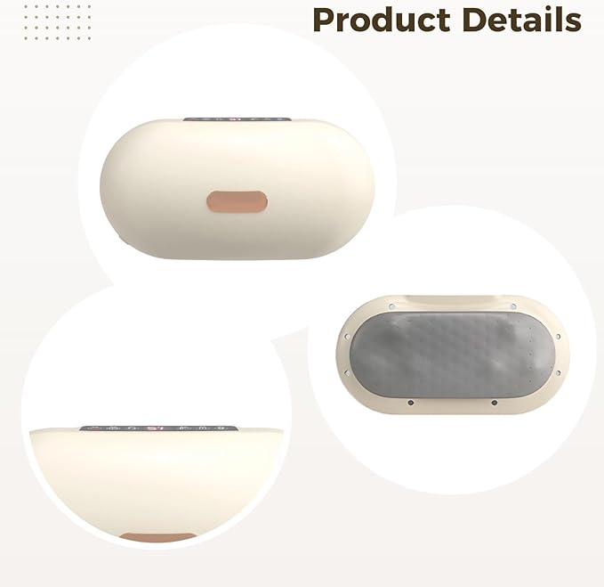 Beige Electric Massager for Abdomen Wireless Heating Tummy Massage Device with Bian Stone