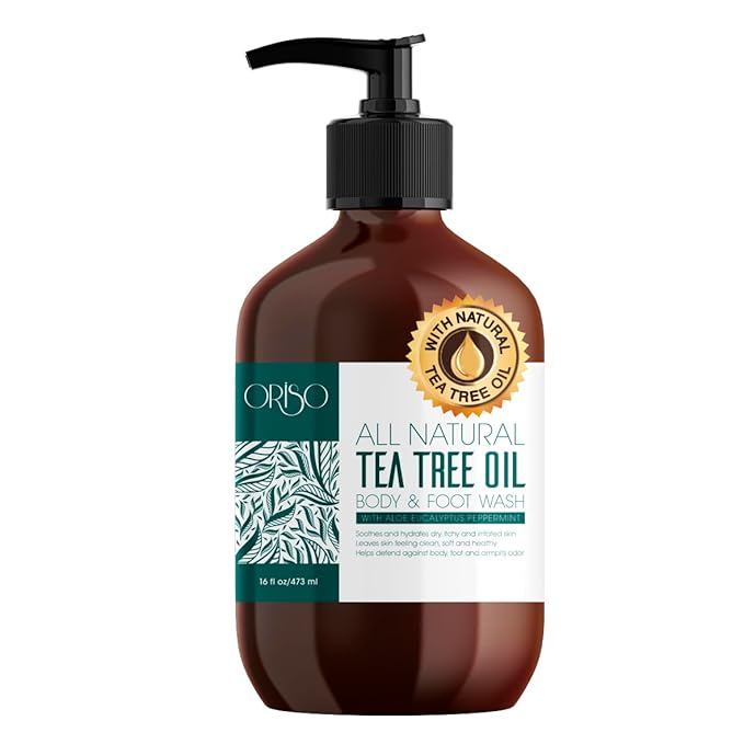 Tea Tree Oil Body Wash and Tea Tree Oil Body Wash with Mint - Helps Athletes Foot - Eczema - Toenail Fungus - Body Odor - For Hydrating Sensitive Skin