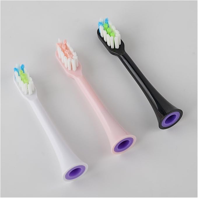 Replacement Brush Heads Compatible for SOOCAS X3U/X3Pro/X5/V1/D2/D3 6/12pcs Bristle Electric Toothbrush Sealed Packed(SHUSHI-PK3BK3)