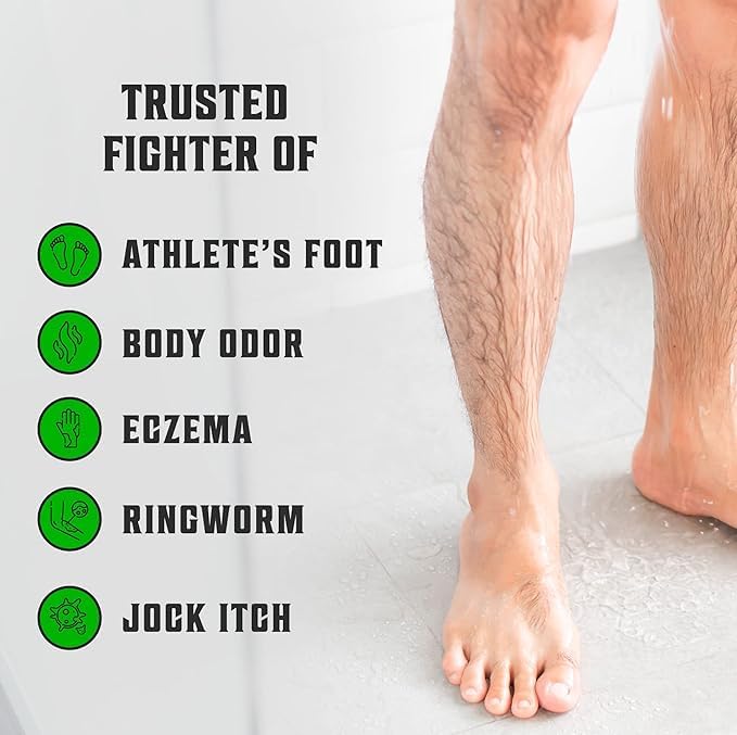 Viking Revolution Men's Tea Tree Oil Body Wash (12 Fl Oz Each 2 Pack) and Soap Bag with Drawstring (5.9x3.7 1 Piece) - Helps Athlete's Foot Toenail Jock Itch Eczema Ringworm &amp Body Odors