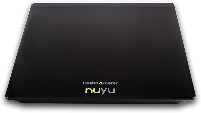 Health o meter nuyu Wireless Connected Scale with Auto Pairing BMI Tracking and Disappearing LED Screen Black