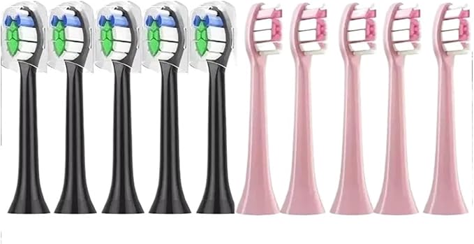 10PCS Brush Heads Compatible for Philips H X3/6/8/9 Series Electric Toothbrush Replacement Toothbrushes(10PCS-W2-white)