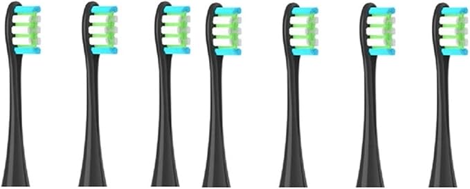 Compatible for Oclean Flow/X/X PRO/ Z1/ F1/ One/Air 2 /SE Brush Heads Soft Sonic Toothbrush Vacuum Bristle 7pcs Replacement(7pcs Black)