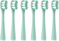 6CS Toothbrushes Head for Y1S/Y4/U1/U2/U3/P1/P4 Soft Sonic Electric Toothbrush Clean Nozzles(6CircylarGreen)