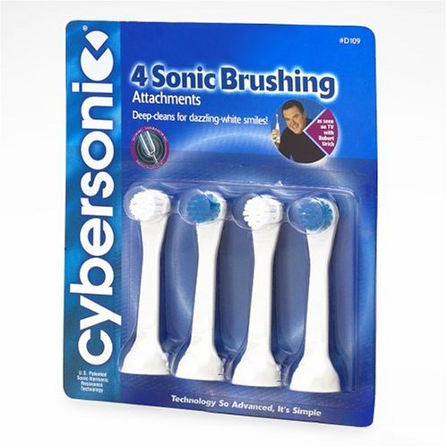 Cybersonic Classic Compact Replacement Brush Heads 4 Pack Compatible with All Cybersonic Electric Toothbrushes