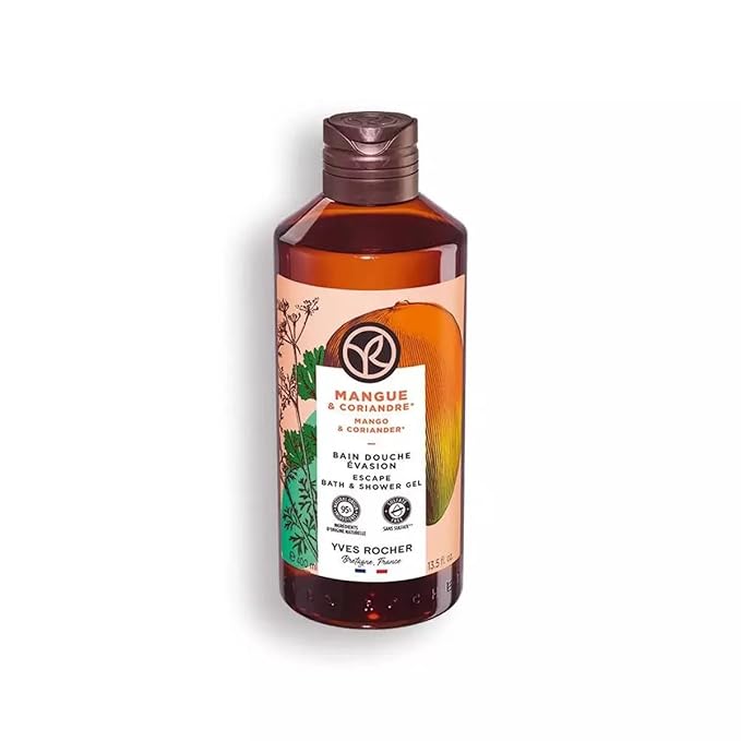 Yves Rocher Mango Coriander Nourishing Sensual Bath &amp Shower Gel 400ml./13.5 fl.oz.