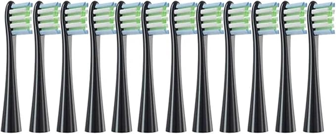 Replacement Brush Heads Compatible for Soft Bristle Nozzles 3 X/X PRO/ Z1/ F1/ One/Air 2 /SE Sonic Electric Toothbrush(12Black)