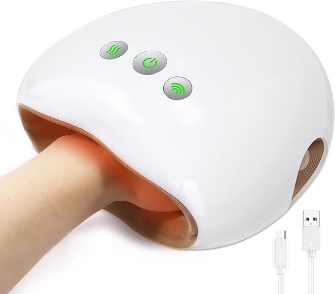 KeeKit Electric Hand Massager Cordless Massager Tool with Heat &amp Compression 3 Intensity Levels Rechargeable Hand Pain Relief for Arthritis Carpal Tunnel Muscle Relaxation for Women &amp Me