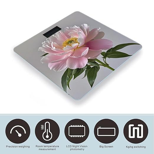 Peony Scale for Body Weight Digital Bathroom Scale Accurate Smart Weight Scales with Large Display Weighing Machine High Precision Scales