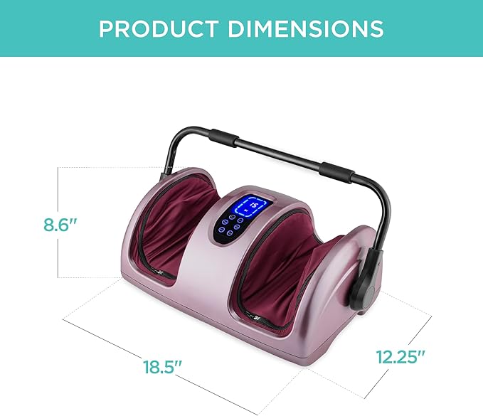 Best Choice Products Heated Shiatsu Foot Massager for Pain Relief Plantar Fasciitis Neuropathy Blood Circulation w/Compact Design - Rose Gold
