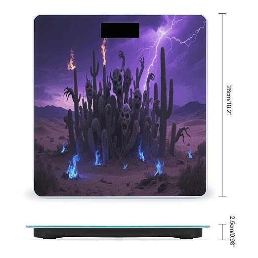 Gothic Cactus Weight Scale Cute Bathroom Scale for Body Highly Accurate Digital Weighing Machine for People Compact LCD Display Scales with Sturdy Toughened Glass Scales