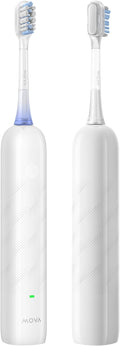 Mova Fresh SweepDrive Electric Toothbrush Rechargeable Electric Power Toothbrush for Adults Intuitive Pressure Sensing 3-in-1 Replacement Brush Head with Holder 30 Days of Battery Life White