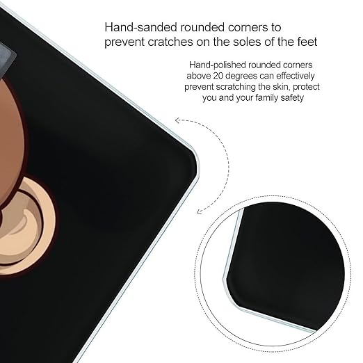 Cartoon Brown Monkey Scale for Body Weight Highly Accurate Digital Bathroom Body Scale Digital Bathroom Scales for People Anti-Slip Large LCD Display Smart Scales
