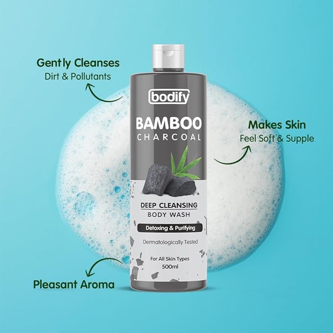 Charcoal Deep Cleansing Body Wash 500 Ml | Detoxing &amp Purifying | Paraben Free | All Skin Types