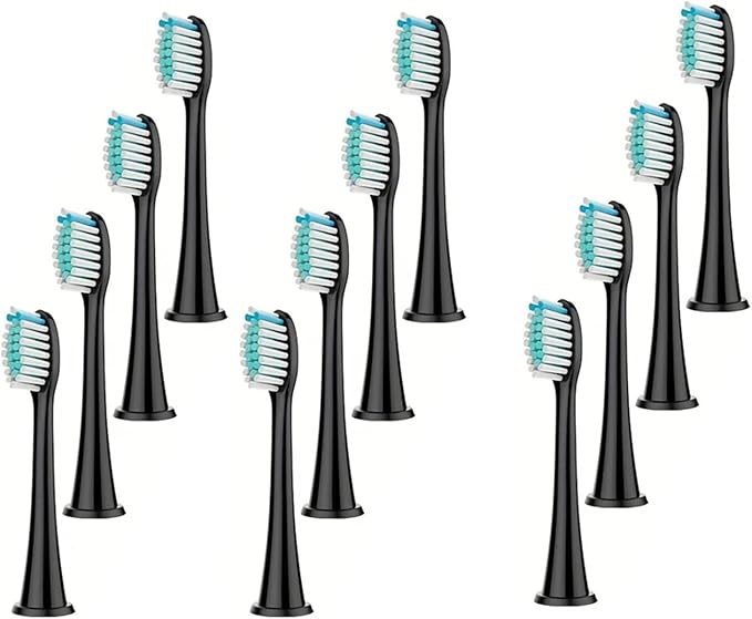 4/8pcs Replacement Toothbrush HeadsCompatible for PhilipsSonicare Replacement Electric Brush Head 4100 6500 6100 7500 5300 11(Black 12pc)