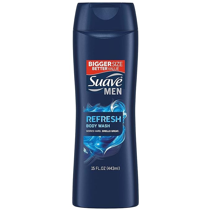 Suave Men Body Wash Refreshing 12 Fl Oz (Pack of 6)
