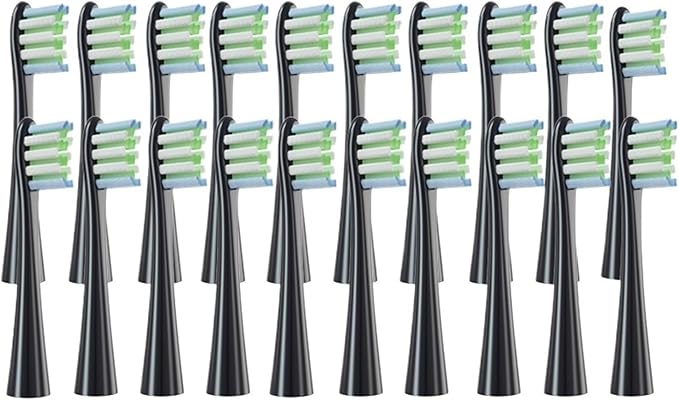 20PCS Replacement Brush Heads Compatible for Flow/X PRO Elite/X/One/Z1/F1Electric Toothbrush(20 pcs Black)