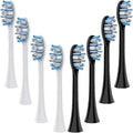 Electric Toothbrush Replacement Brush Heads - Compatible for Panasonic EW-DC01 EW-DC02 EW-DC12 EW-DC20 PDP51(4 White 4 Black)