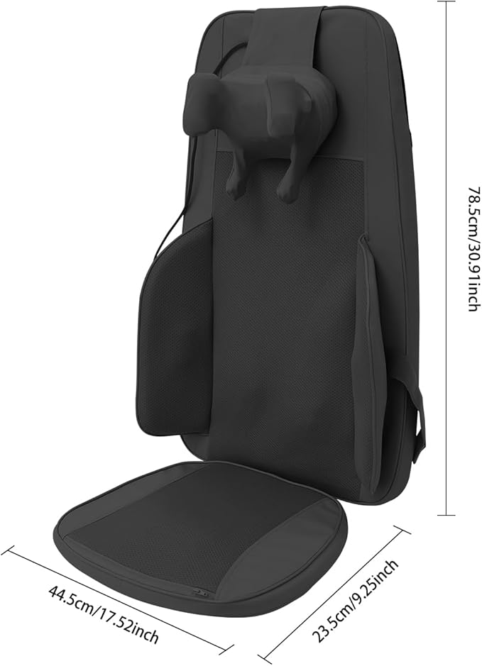 5 Vibration Adjustable Back Massager Cushion for Chair Massage Chair Full Body Pad Shiatsu &amp Rolling Office Chairs Massager with Heat Vibration Massage Kneading (Black)