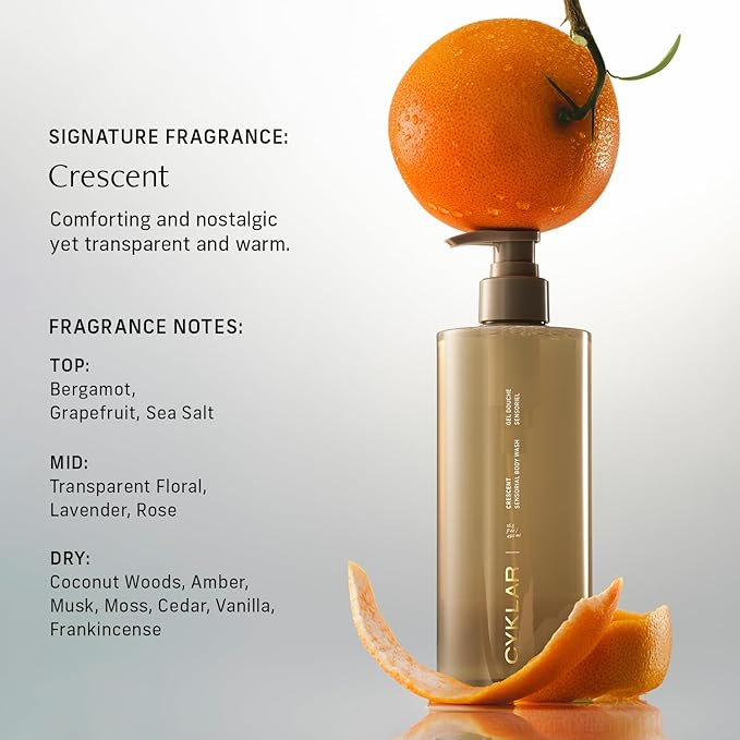 CYKLAR Sensorial Body Wash. Crescent Fragrance Hydrating Cleanser with Moisture Locking Multi-Oil Complex Sodium PCA and Glycerin. Nourishing Shower Gel for Women and Men 16.5 Fl Oz Luxury Bodywash