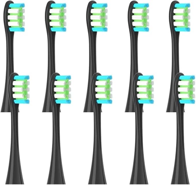 10PCS Vacuum Sealed Packed Replacement Brush HeadsCompatibility for Oclean X PRO/ Z1/ F1/ One/Air 2 /SE Soft Deep Cleaning(10pcs Black)