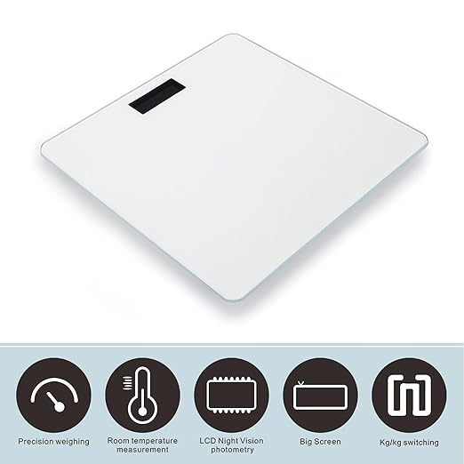 Energy Saving Scale Bathroom Weighing Scale Smart Scale for Body Weight Digital White