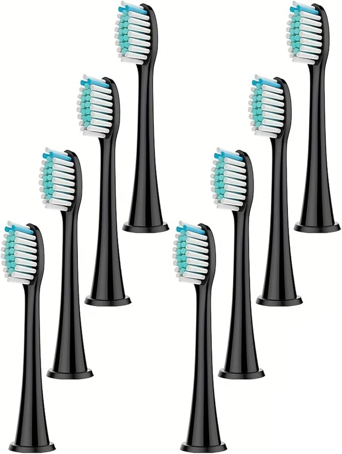4/8pcs Replacement Toothbrush Heads Compatible with 4100 6500 6100 7500 5300 11(Black 8pc)