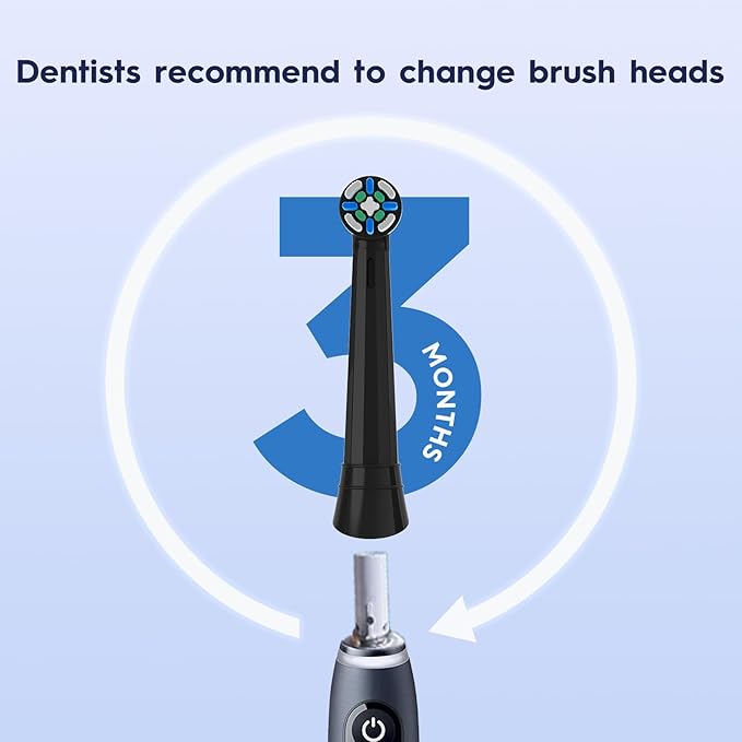 IO Replacement Heads Compatible with Oral B IO 2/3/4/5/6/7/8/9/10/Deep Clean Electric Toothbrushes Brush Heads Compatible with Oral B IO with Medium Bristles (12 Black)
