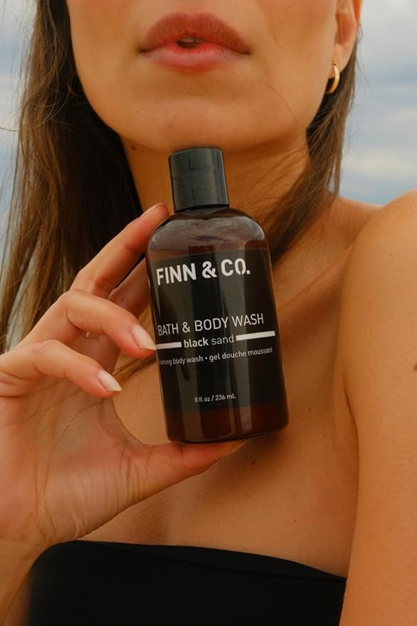 FINN &amp CO. Black Sand Body Wash Beach-Inspired Fragrance Hydrating &amp Moisturizing Aloe &amp Green Tea Soothes &amp Softens Skin Cruelty-Free Luxury Shower Essential For Men &amp Women
