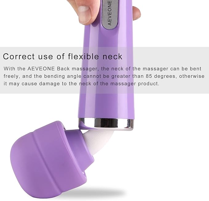 Wired Powerful Handheld Electric Massager Strong Personal Back Massage for Sports Recovery Muscle Aches Body Pain (Light Purple)