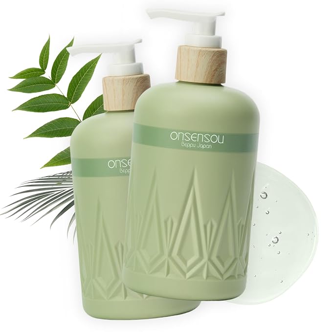 Moisturizing Body Wash for Sensitive Skin Women &amp Men Full Body Washes with Hot Spring Yeast Green Algae &amp Kaolin from Japan Natural Body Wash Daily Use 2EA Each 10.1 Fl Oz