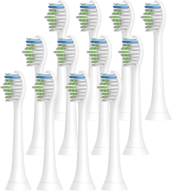 4-16pcs Toothbrush HeadsCompatible for Philips Electric Toothbrush Replacement Brush Heads Fit(12pcs White)