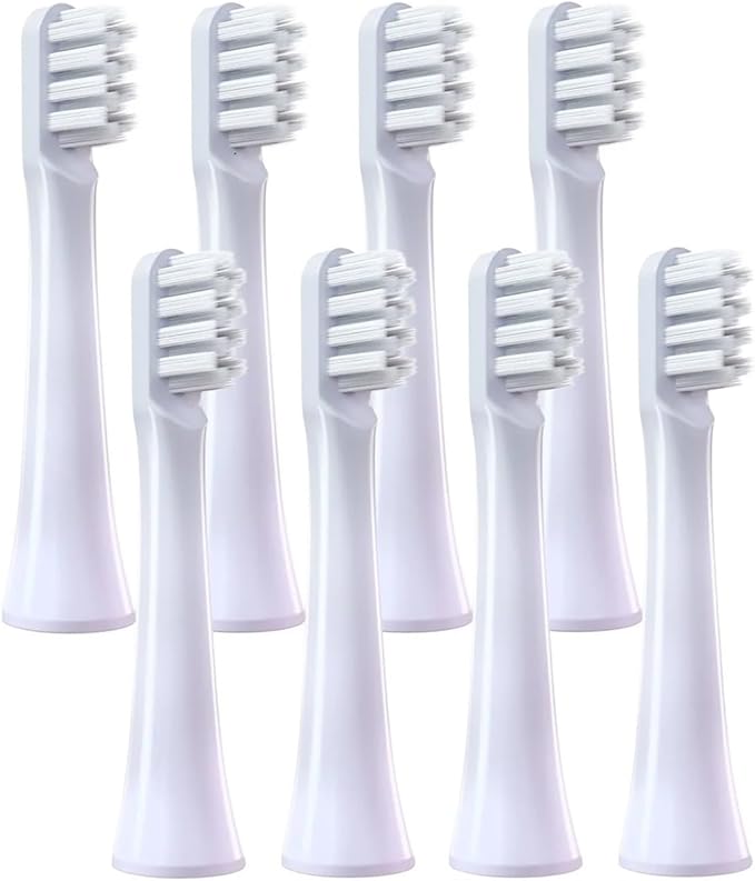 8 Pcs/Pack Electric Toothbrush Replacement HeadsCompatible for XIAOMI MIJIA T100 Soft Bristle Nozzles with Dust Cover