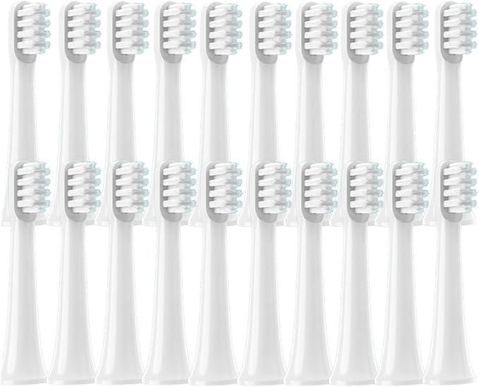 Compatible for 20/50/100PCS PCS for MIJIA T100 Brush Heads Replacement Soft Bristle Sonic Electric Toothbrush Nozzles(20White)