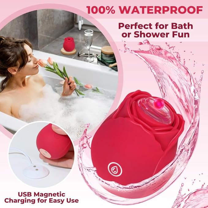2026 Upgraded Version 10 Intense Suction Patterns 10 Continuous Insertion Rose Adult Tool 2025 Women Toys Automatic Electric Adult Toys Machine USB Rechargeable XJH-Red07