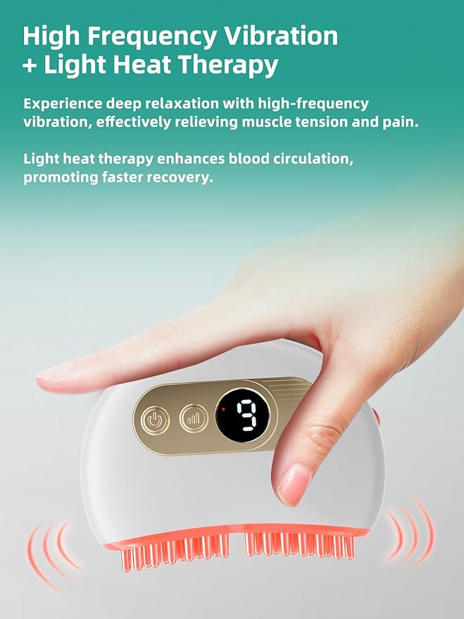 TMJ Relief Products Jaw TMJ Relief Massager Vibration and Heating Ergonomic Multi-Needle Design TMJ Massage Tool Effective Jaw &amp Neck Pain Grinding and Clenching Teeth Relief (White)
