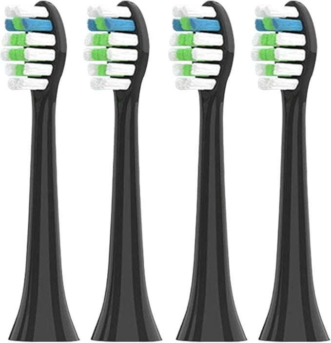 Compatible for 8pcs Toothbrush O2 Replacement Heads Medium Hardness Vacuum Nozzles Brush(8PCS Black)