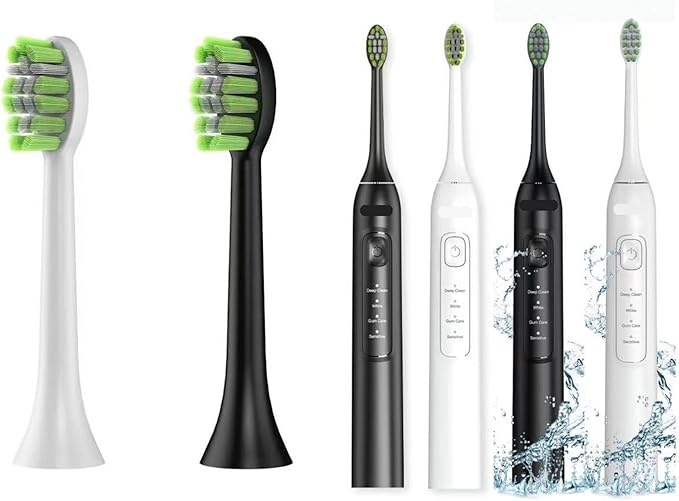 Compatible for Y05 YD05 Electric Toothbrush Heads Replacement Soft Bristles Nozzles(16pcs Black)