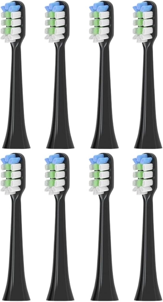 8pcs Toothbrush Replacement Brush Head Compatible for SN-P1 Bright White(Dark Grey)