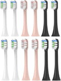 12PCS Replacement Brush HeadsCompatible for V1/X1/X3/X5/X3U/X3PRO/v1/v2 Sonic Electric Toothbrush Sof(3 Color)