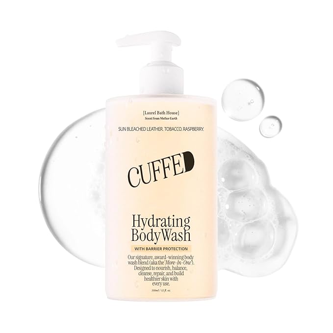 Cuffed Body Wash Cleanser Hydrates Softens Nourishes Skin with Niacinamide Notes of Leather Tobacco Raspberry | Free From Parabens Sulfates &amp Phthalates 350ml