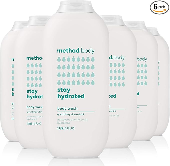 Method Body Wash Stay Hydrated Paraben and Phthalate Free 18 oz (Pack of 6)