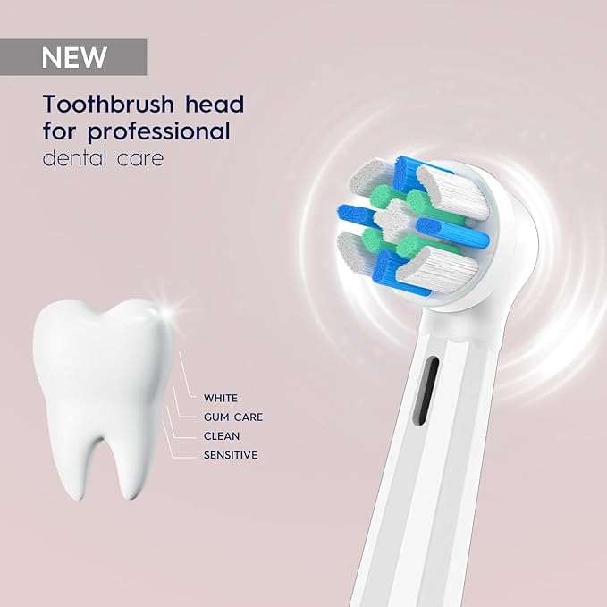 iO Replacement Heads Compatible with Oral B iO 2/3/4/5/6/7/8/9/10/Deep Clean Series Electric Toothbrush Brush Heads Compatible with Oral B iO with Medium Bristles Care Your Teeth (8 White)