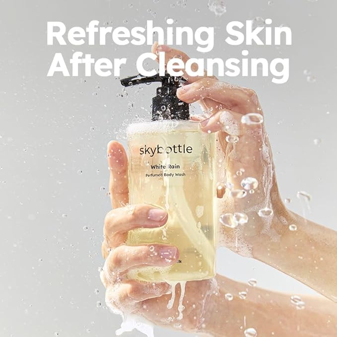 skybottle Body Wash Refreshing and Cleansing With AHA Deep Moisture for Dry Skin Perfumed with Bergamot White Rose Scent10.1 Fl. Oz