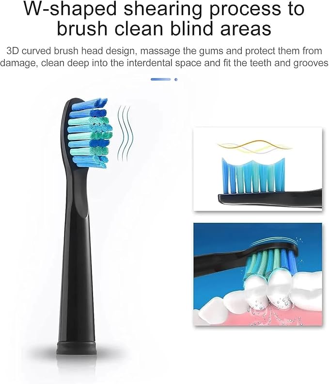 Compatible ForFairywill Replacement Toothbrush Heads for FW-507/508/551/515/917/959/2011FW-D1/D3/D7/D8 Electric(White 5pcs)