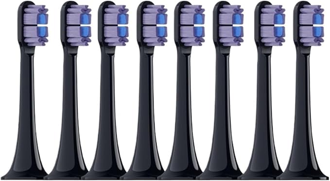 8PCS Replacement Brush HeadsCompatible for XIAOMI MIJIA T700 Sonic Electric Toothbrush Bristle with Caps(Purple)